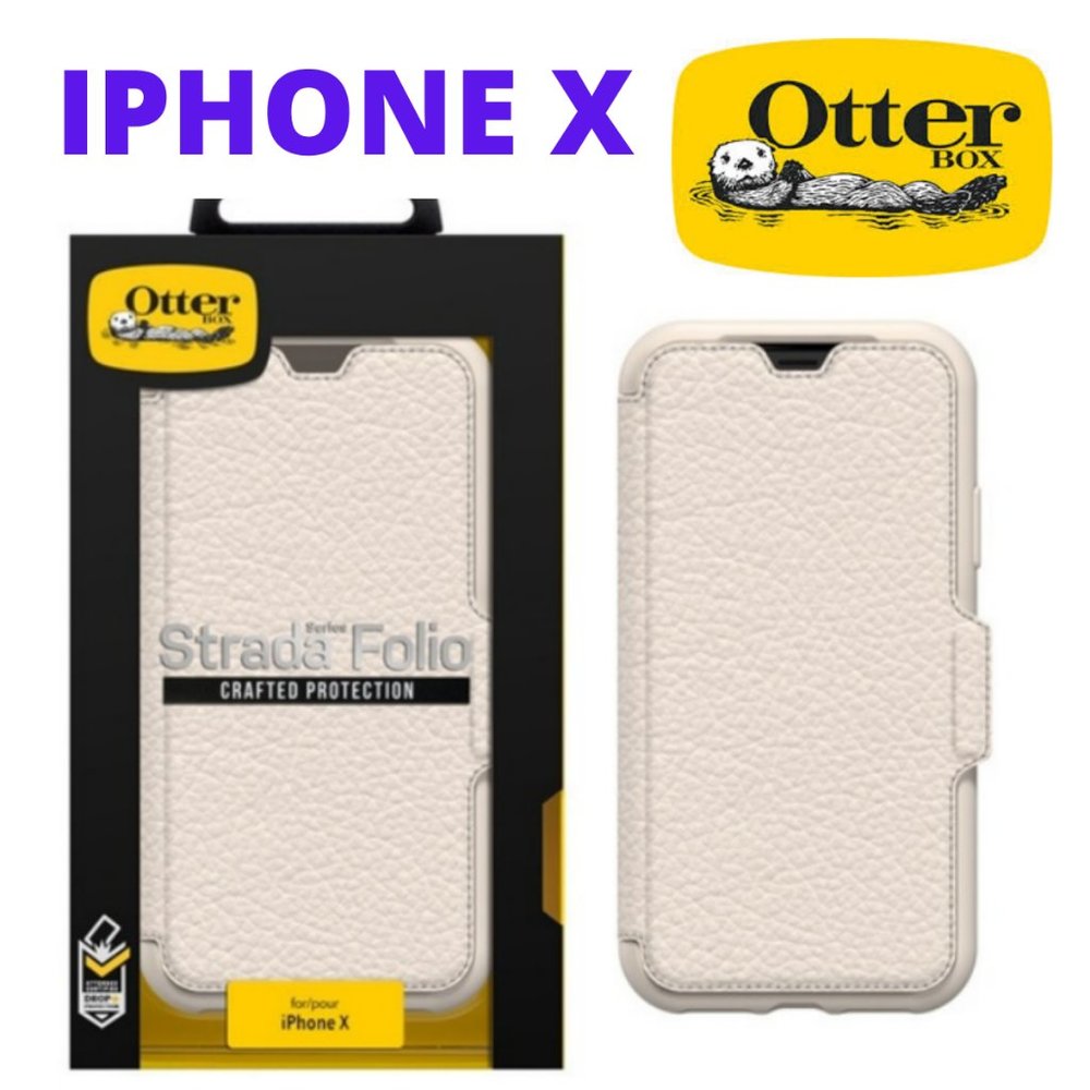 OtterBox iPhone X White LEATHER Folio NIB📱